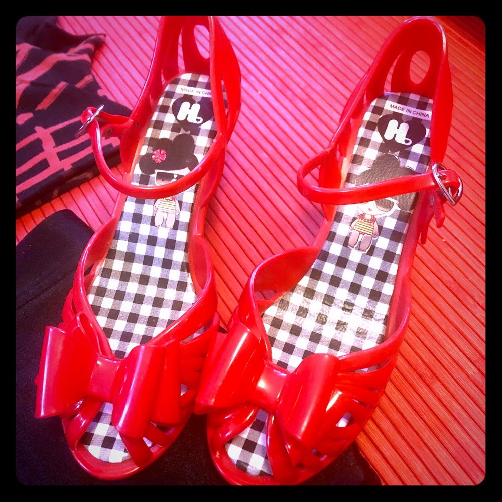 ❣️⚡️Harajuku Lovers Wedge Peep Toe Jellies⚡️❣️